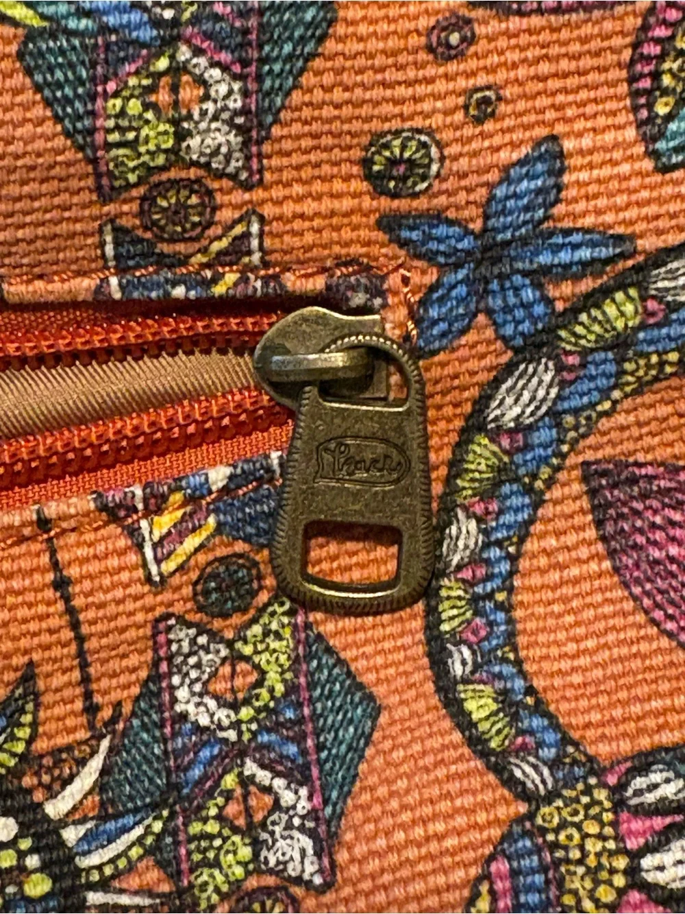 Sakroots Orange Floral & Bird Crossbody Tote